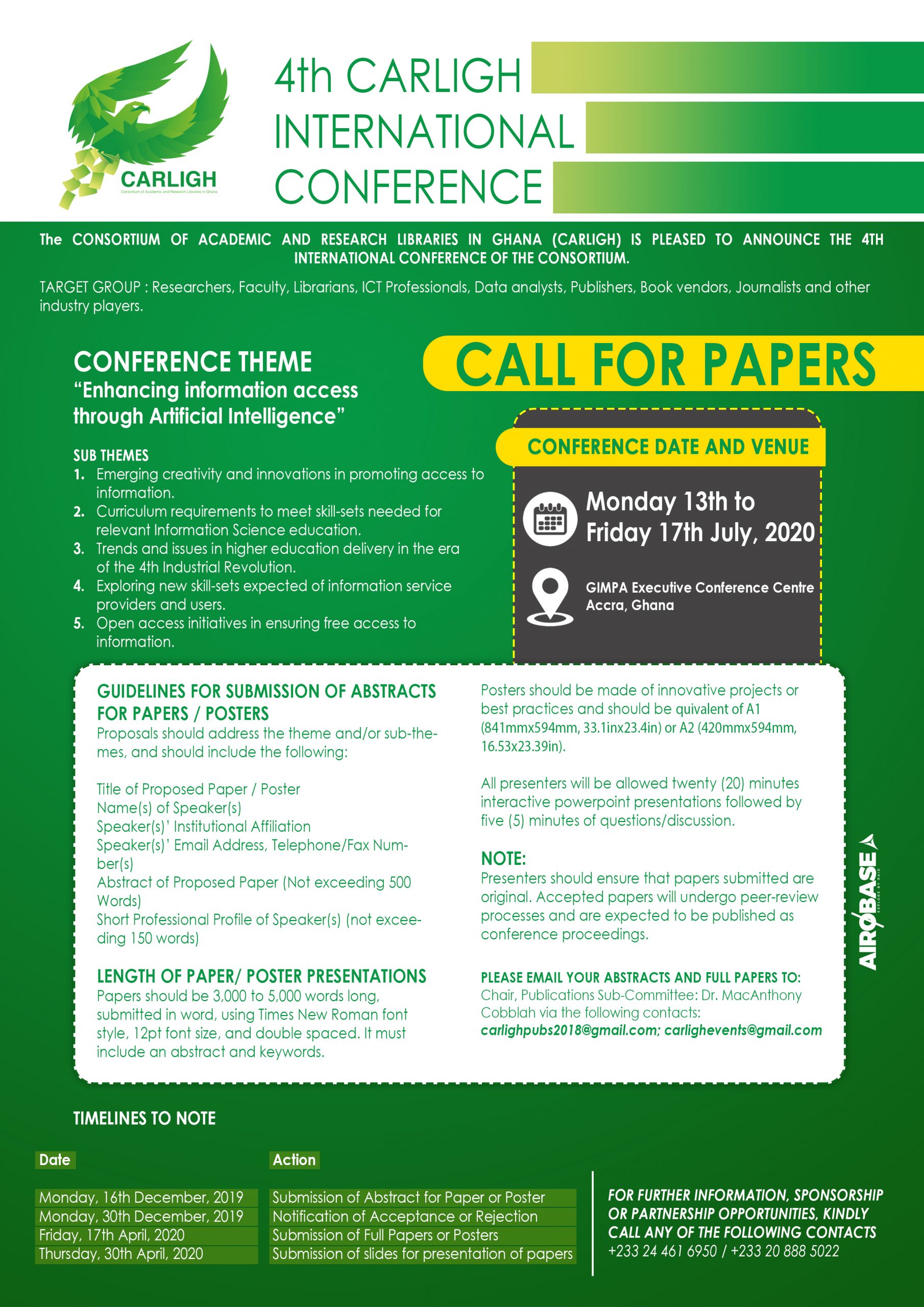 Call for Papers - CARLIGH